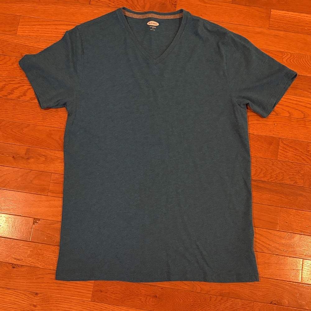 Old Navy Soft washed v-neck Heathered Teal Tee Size Medium